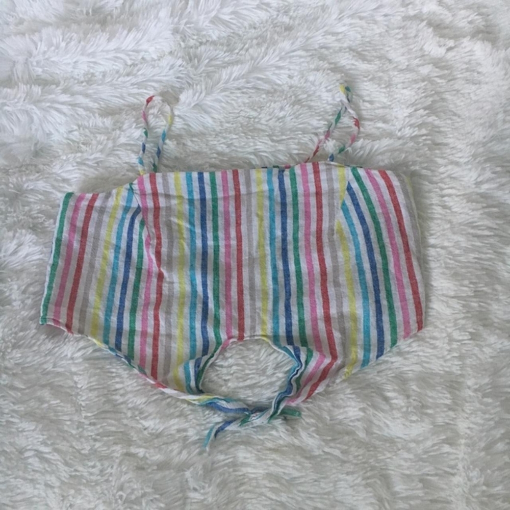 Top shop rainbow tie crop top size us 4
